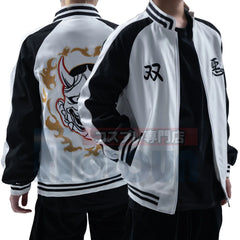 Halloweez Anime Costume Souta Nahoya Kawata Jacket with Smiley and Angry Embroidery - Casual Wear Halloween Gift - Halloweez