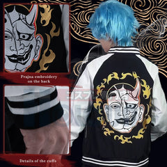 Halloweez Anime Costume Souta Nahoya Kawata Jacket with Smiley and Angry Embroidery - Casual Wear Halloween Gift - Halloweez