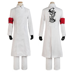 Halloweez Tokyo Anime Seishu Inui Cosplay Costume - Black Dragon with White Embroidery Coat & Pants - Halloweez