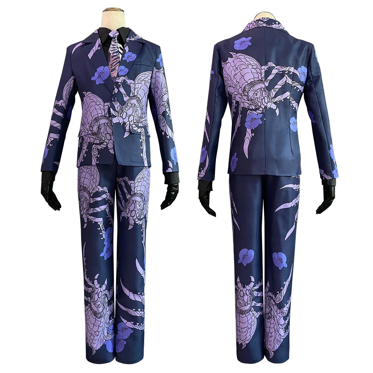Halloweez Anime Ran Haitani Cosplay Costume - Spider Suit, Shirt, Tie, Gloves - Perfect for Daily Wear and Special Occasions - Halloweez