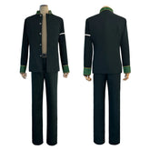 Halloweez Anime Cosplay: Akihiko Nirei School Uniform Set with Green Jacket and Accessories - Halloweez