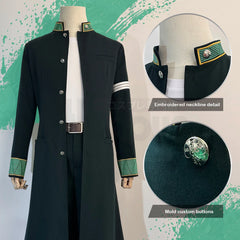 Stylish Anime Hajime Umemiya Cosplay Costume with Green Trench Coat and Accessories - Halloweez