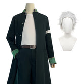 Stylish Anime Hajime Umemiya Cosplay Costume with Green Trench Coat and Accessories - Halloweez
