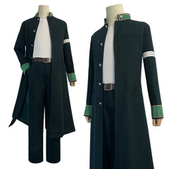 Stylish Anime Hajime Umemiya Cosplay Costume with Green Trench Coat and Accessories - Halloweez