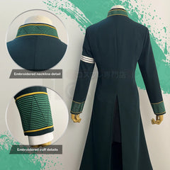 Halloweez Anime Cosplay Costume - Tasuku Tsubakino Wig with Green Trench Coat & White Shirt - Halloweez
