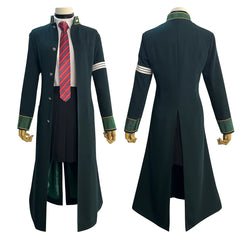 Halloweez Anime Cosplay Costume - Tasuku Tsubakino Wig with Green Trench Coat & White Shirt - Halloweez