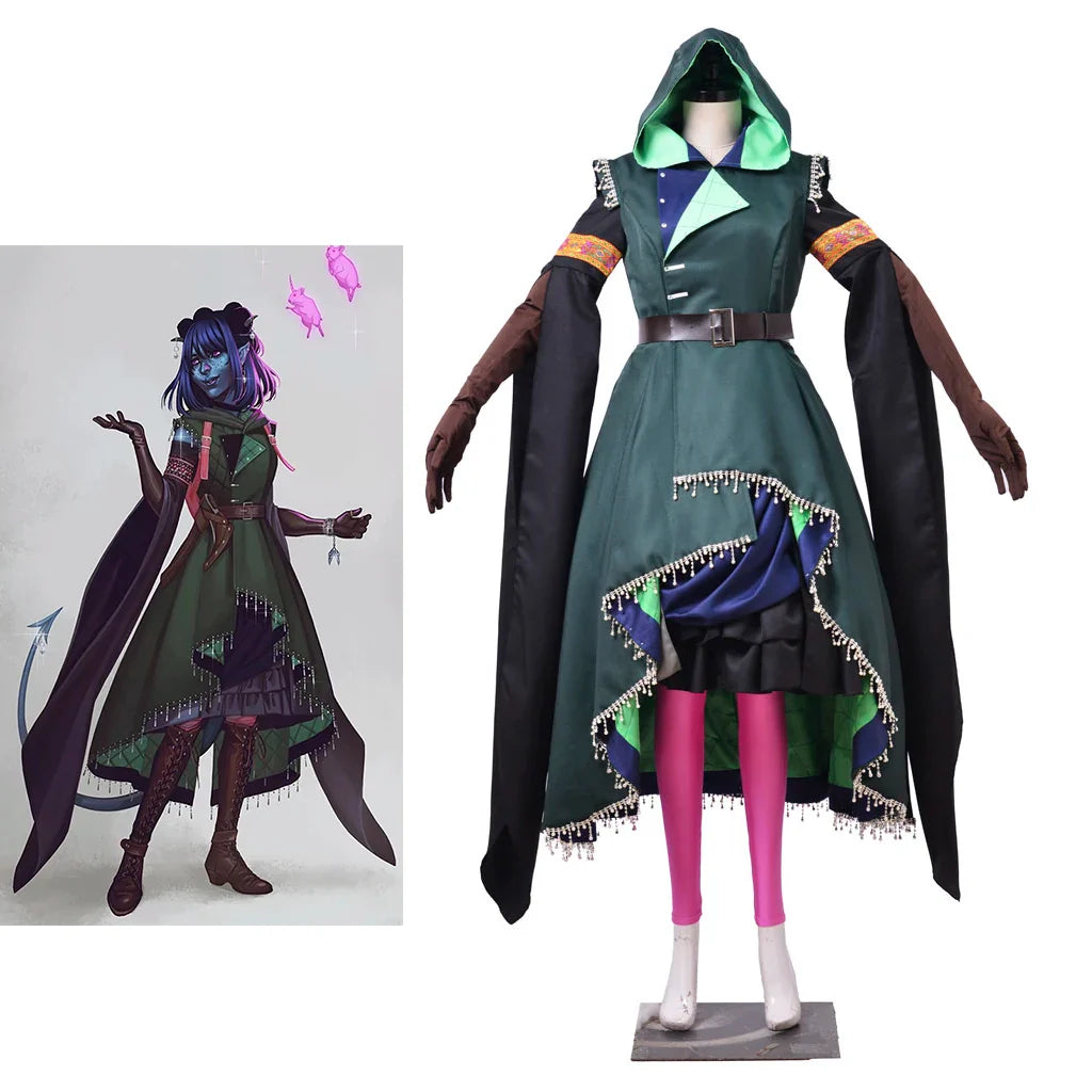 Halloweez Jester Lavorre Cosplay Costume for Women - Perfect for Fantasia Traveler, Halloween, and Carnival Parties - Halloweez