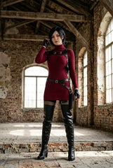 Halloweez Ada Wong Red Dress Cosplay Costume - Resident Evil 2 Inspired for Women - Halloweez