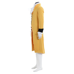Men's Halloweez Victorian Rococo Noble Steampunk Costume - Elegant Yellow Frock Coat & Waistcoat - Halloweez