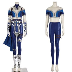 Halloweez Kitana Costume - Sexy Blue Top, Pants, Mask & Accessories for Halloween - Halloweez