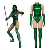 Halloweez Jade Cosplay Costume - Alluring Green Jumpsuit for Women's Halloween Bash - Halloweez
