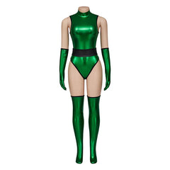Halloweez Jade Cosplay Costume - Alluring Green Jumpsuit for Women's Halloween Bash - Halloweez