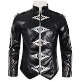 Michael Jackson Cosplay Costume, Black Punk Leather Jacket