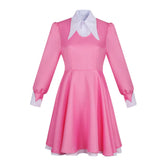 Alice in Wonderland Cosplay Costume Pink Casual Swing Dress Women Fairy Tale Full Dress Outfit - Halloweez
