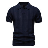 Men Casual Knit Polo Shirt, Custom‑Fit for Summer & Halloween