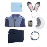 Zootopia 2 Judy Hopps Police Cosplay Costume with Ears and Tail for Halloween,Party. Stage Performance