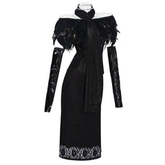 Star Wars Padmé Amidala Black Royal Court Cosplay Gown Fishtail Halloween Dress - Halloweez