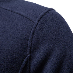 Men Full‑Zip Fleece Jacket, European Size Soft Shell Top for Autumn Winter