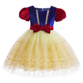Kids Snow White Velvet Dress Custom Cosplay Costume for Girls Halloween Party