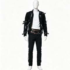 Michael Jackson Bad Tour Cos Costume Custom, Punk Stage Halloween Outfit