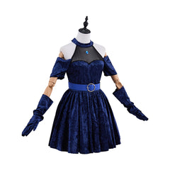 Alien Stage Mizi Cosplay Costume, Dark Blue Velvet Dress, Custom Stage Outfit