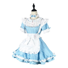 Alice Wonderland Lolita Maid Cosplay Costume, Custom For Halloween & Comic Con
