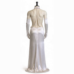 Final Fantasy VII Cloud Crossdress White Evening Gown Cosplay Costume