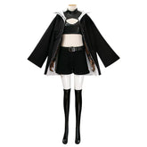 Yofukashi no Uta Nazuna Cosplay, Custom Black Hooded Jacket Vampire Outfit for Halloween
