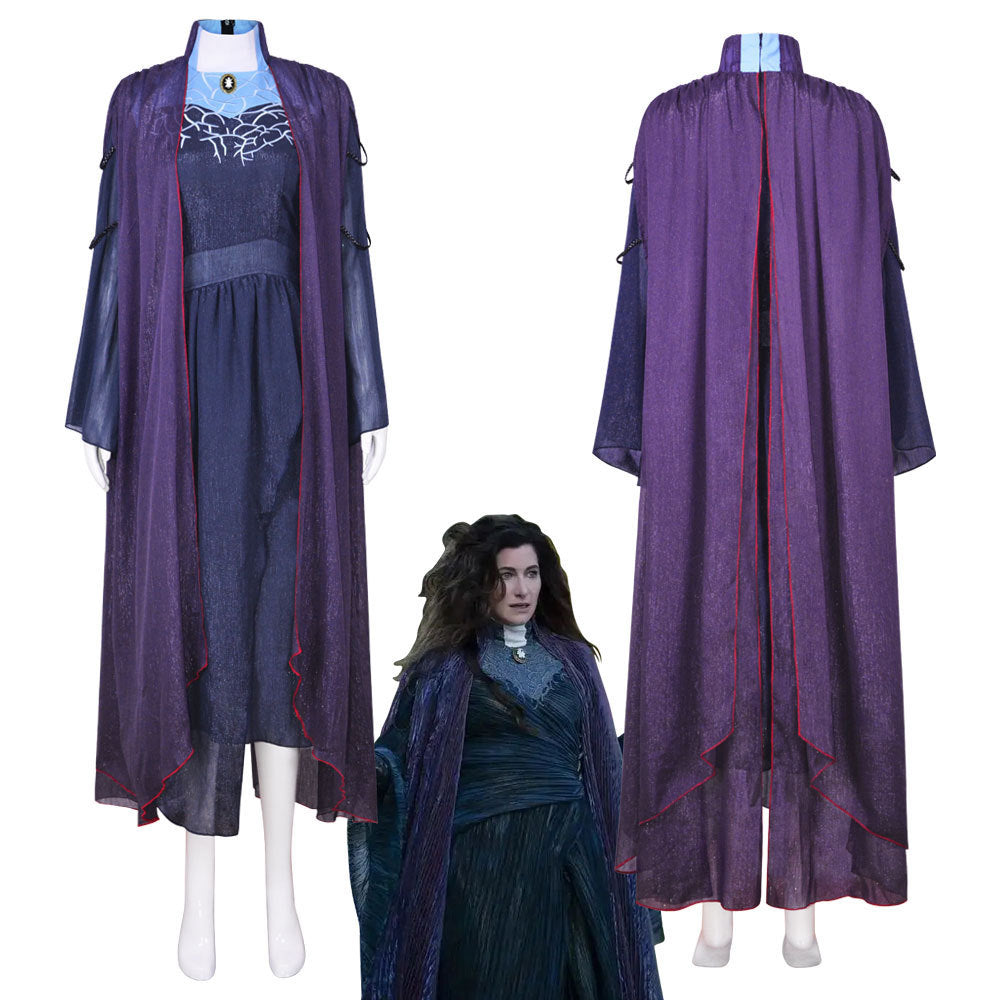 WandaVision Agatha Harkness Cosplay Costume Scarlet Witch Mentor Women Dress In Stock - Halloweez