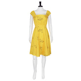 La La Land Mia Yellow Floral Dress Cosplay Costume Custom For Halloween Party