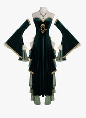 Code Geass C.C. Dark Green Court Dress Custom Cosplay Costume