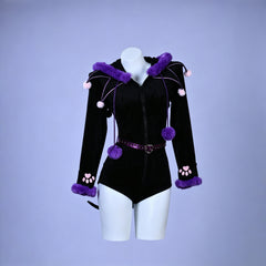 Kuromi Cosplay Costume, Purple Fluffy Outfit Custom for Halloween & Comic Con Show