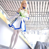 Fate Series Saber Lily White Dress Cosplay Costume, Artoria Pendragon Lily Strapless Sailor Dress Set For Anime Convention Role Play - Halloweez