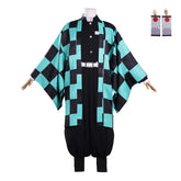 Demon Slayer Kamado Tanjiro Cosplay Costume High-end Version Men Anime Full Outfit - Halloweez