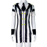 Beetlejuice Black White Striped Dress Cosplay Custom for Halloween Comic Con