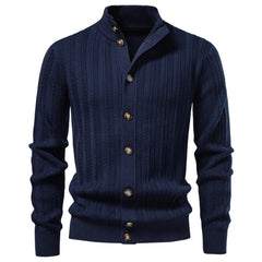Men Button‑Up Knit Cardigan, Business Casual Sweater for Autumn Winter