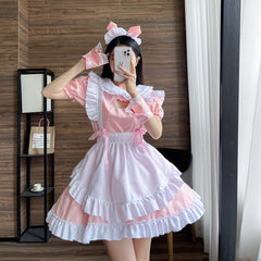 Hollow Embroidery Cat Maid Cosplay Costume, Custom Made for Halloween & Comic Con