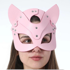 Leather Cat Ear Mask, Custom Made for Halloween Masquerade & Cosplay