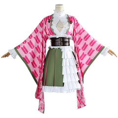 Demon Slayer Kanroji Mitsuri 5th Anniversary Festival Cosplay Costume, Anime Kimetsu no Yaiba Second Stage Cosplay Outfit for Women
