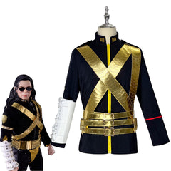 Michael Jackson Gold Strap Jacket Cosplay Outfit, Customizable, Stage Costume