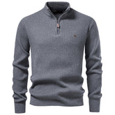 Men Casual Quarter‑Zip Knit Sweater, Custom‑Fit for Autumn Winter & Halloween