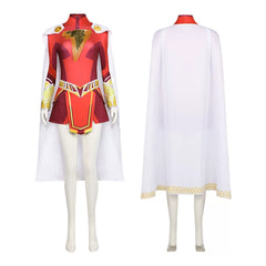 Shazam! Fury Of The Gods Mary Marvel Cosplay Costume Women Superhero Jumpsuit Dress Full Set - Halloweez