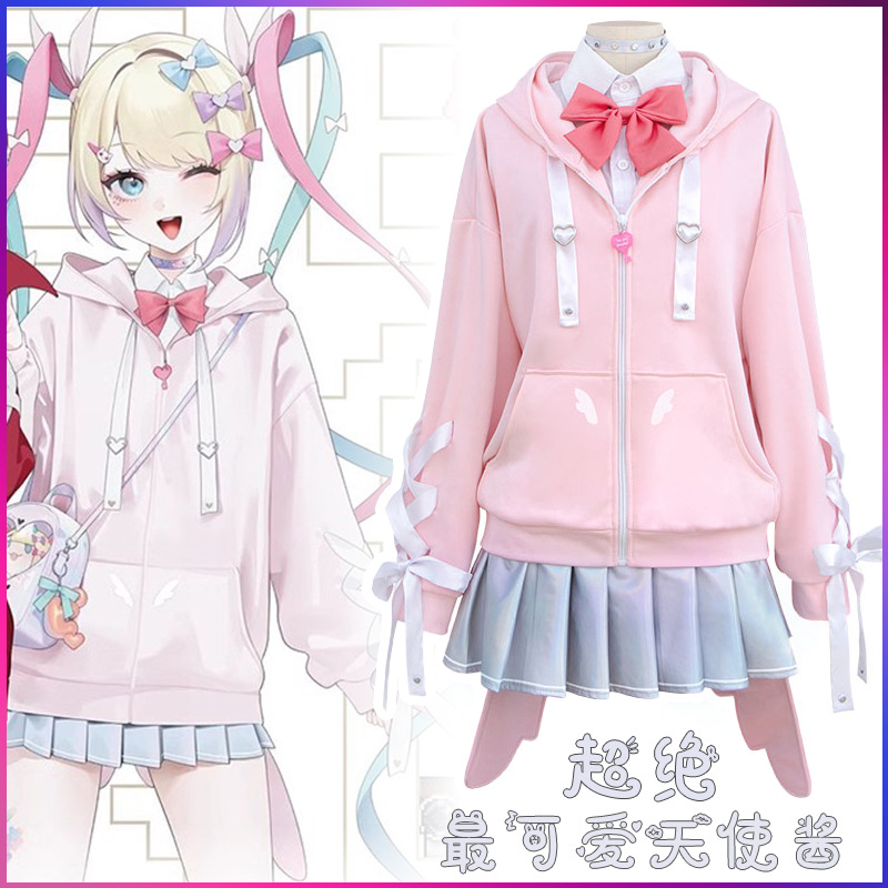 NEEDY GIRL OVERDOSE Amatsuka Angel Hoodie Cosplay Full Outfit Casual Costume - Halloweez