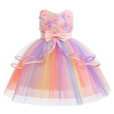 Unicorn Flower Girls Cake Dress Custom Princess Costume for Party & Halloween
