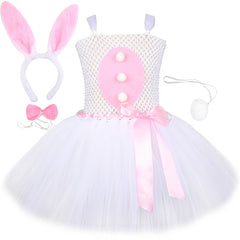 Easter Bunny Kids Tutu Dress Custom, Girls Rabbit Roleplay Costume