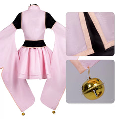 Cardcaptor Sakura Cosplay Costume Pink Taoist Style Anime Full Set Outfit for Women - Halloweez