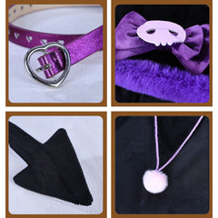 Kuromi Cosplay Costume, Purple Fluffy Outfit Custom for Halloween & Comic Con Show