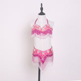 Kids Beaded Sequin Belly Dance Set, Custom Girls Indian Dance Costume for Stage & Halloween