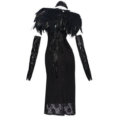 Star Wars Padmé Amidala Black Royal Court Cosplay Gown Fishtail Halloween Dress - Halloweez