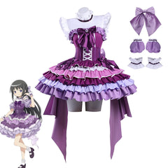 Puella Magi Homura Akemi Cosplay, Custom Magia Purple Stage Dress for Halloween & Comic Con